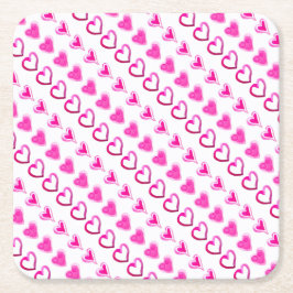 Roze harten houden van Romantische kreet Kartonnen Onderzetters