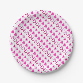 Roze harten houden van Romantische kreet Papieren Bordje