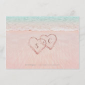 Roze harten in de zandstrand accommodaties informatiekaartje (Achterkant)