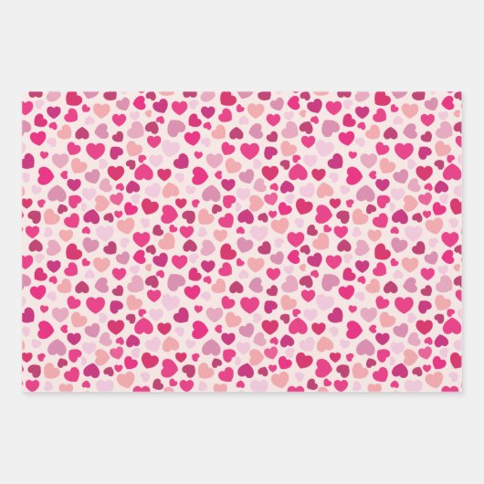 Roze harten inpakpapier vel (Voorkant 2)