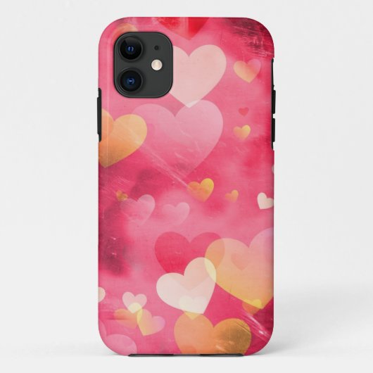 Roze Harten iPhone 11 Hoezen (Achterkant)