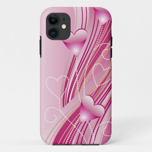 Roze harten iPhone 5 Hoesje (Achterkant)