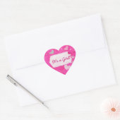 Roze Harten Jeweled HEART GEPERSONALISEERD Hart Sticker (Envelop)