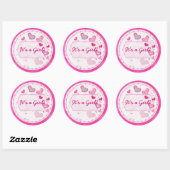 Roze Harten Jeweled PERSONALISED Ronde Sticker (Vel)