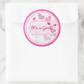 Roze Harten Jeweled PERSONALISED Ronde Sticker (Tas)