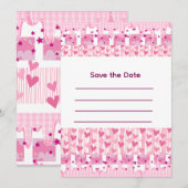 Roze harten kaart (Voorkant / Achterkant)