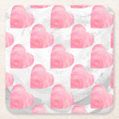 Roze harten kartonnen onderzetters (Voorkant)