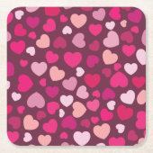 Roze harten kartonnen onderzetters (Voorkant)