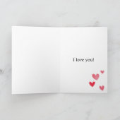 Roze harten Kat Kaart (Binnen)