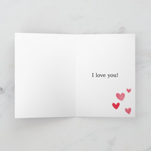 Roze harten Kat Kaart (Binnen)