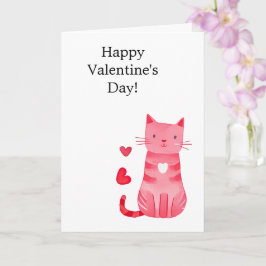 Roze harten Kat Kaart