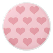 Roze harten Keramische deurknop Keramische Knop (Voorkant)