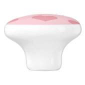 Roze harten Keramische deurknop Keramische Knop (Zijkant)