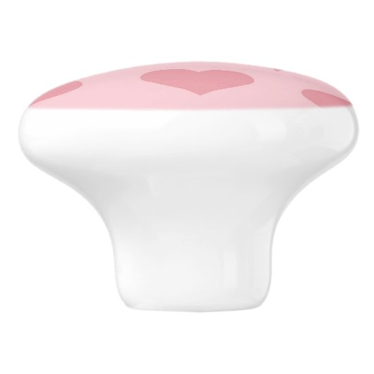 Roze harten Keramische deurknop Knop (Zijkant)