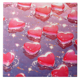 Roze harten Keramische Tegel Tegeltje