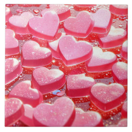 Roze harten Keramische Tegel Tegeltje