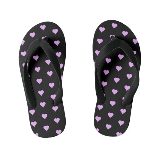 Roze harten kinder teenslippers (Voetbed)