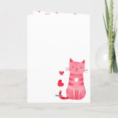 Roze Harten Kitty Kat Verjaardag Kaart (Achterkant)