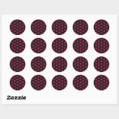 Roze Harten Klassieke Ronde Sticker (Vel)