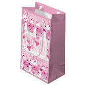 Roze harten klein cadeauzakje (Achterkant Gekanteld)