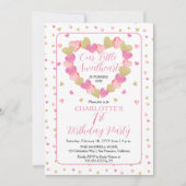 Roze harten Kleine Schatje 1e verjaardag Kaart (Voorkant)