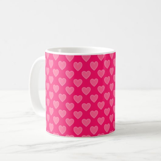 Roze harten koffiemok (Voorkant links)