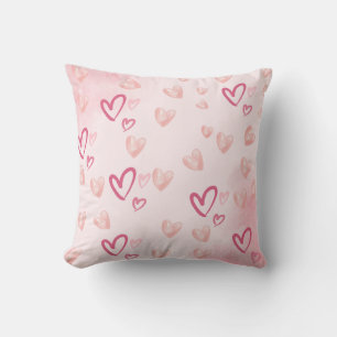 Roze harten kussen