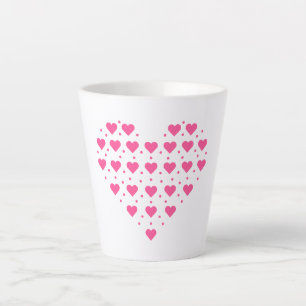 Roze harten latte mok