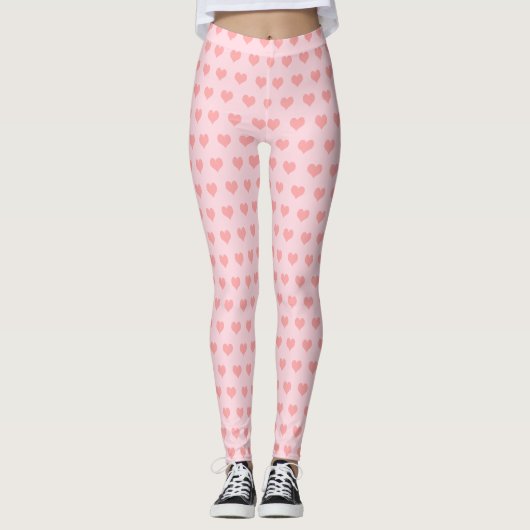 Roze harten leggings (Voorkant)