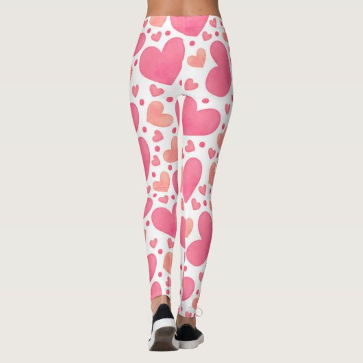 Roze harten Leggings (Achterkant)