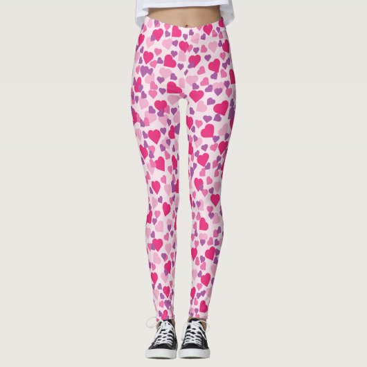 Roze harten Leggins Leggings (Voorkant)