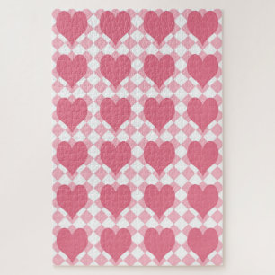 Roze harten legpuzzel