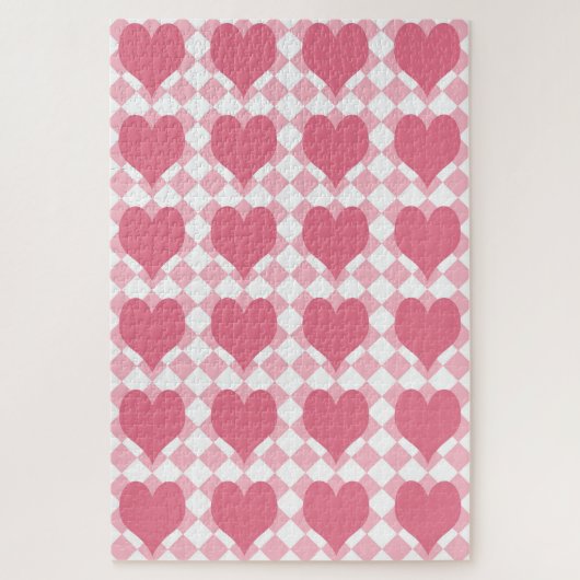 Roze harten legpuzzel (Verticaal)
