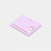 Roze harten leren post-it® notes (Schuin)