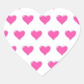 Roze harten - Liefde Hart Sticker (Voorkant)