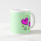 Roze harten, liefde, Romance, Valentijnsdag, sterr Grote Koffiekop (Voorkant rechts)