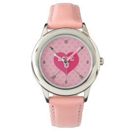 Roze harten liefde u aangepaste horloge