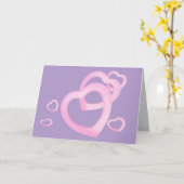 Roze harten liefdevolle kaart voor noot, groet, be (Gele Bloem)