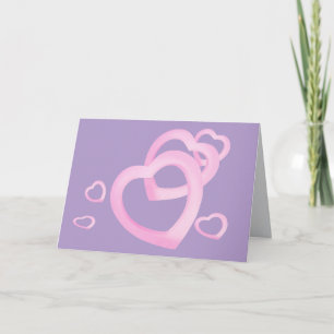 Roze harten liefdevolle kaart voor noot, groet, be