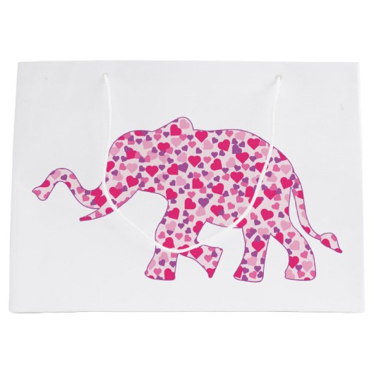 Roze harten liefhebbers groot cadeauzakje (Voorkant)