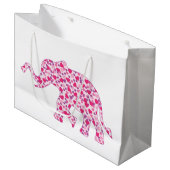 Roze harten liefhebbers groot cadeauzakje (Voorkant Gekanteld)