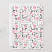 Roze harten Liegen Script Patroon Gelukkig Valenti Feestdagenkaart (Voorkant)