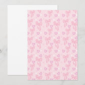Roze harten & linten uitnodiging (Voorkant / Achterkant)