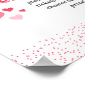 Roze Harten Luier Raffle Baby shower Teken Poster (Hoek)