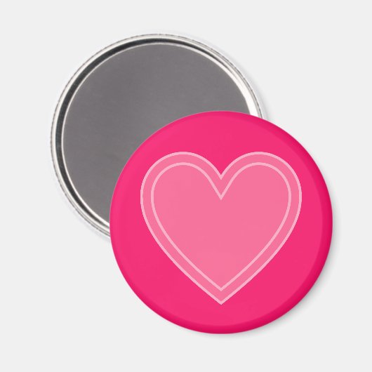 Roze harten magneet (Voorkant / Achterkant)