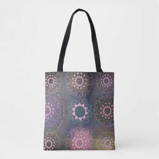 Roze harten Mandala Tote Bag (Voorkant)