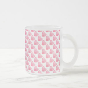 Roze harten matglas koffiemok