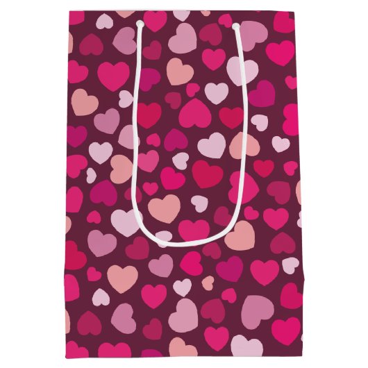 Roze harten medium cadeauzakje (Achterkant)