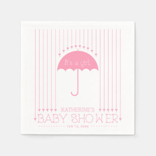 Roze Harten Meisje Baby Shower Feest Papieren Serv Servet