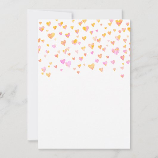 Roze harten Meisjes Baby shower Uitnodiging (Achterkant)